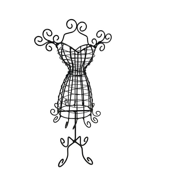 Miniature Wire Mannequin Dress Form Jewelry Holder 15" - Picture 4 of 12